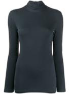Brunello Cucinelli Turtle-neck Fitted Top - Blue