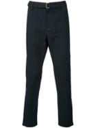 Sacai Belted Pinstripe Trousers - Black
