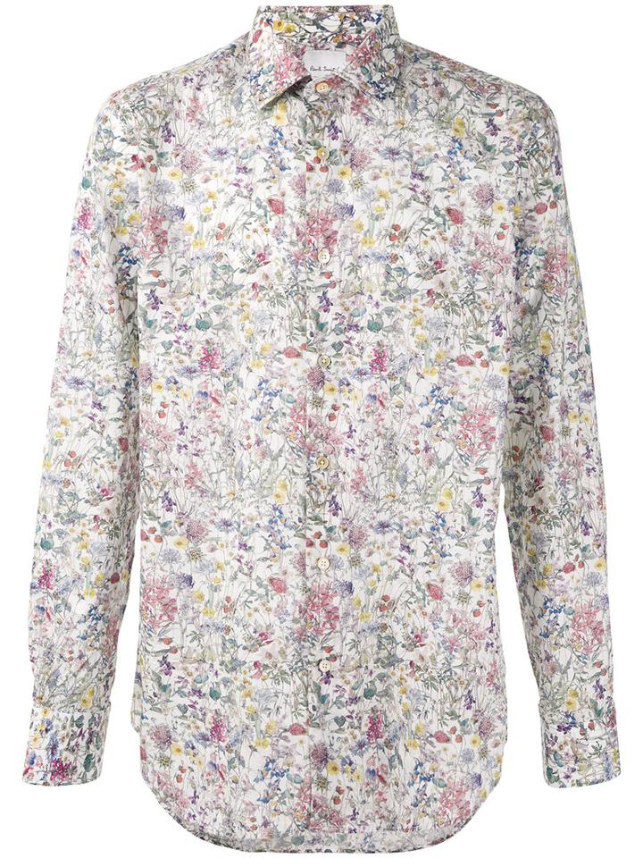 Paul Smith - Floral Print Long Sleeve Shirt - Men - Cotton - 16 1/2, White, Cotton