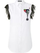 Dolce & Gabbana Sleeveless Embroidered Shirt, Women's, Size: 46, White, Cotton/polyamide/viscose/silk