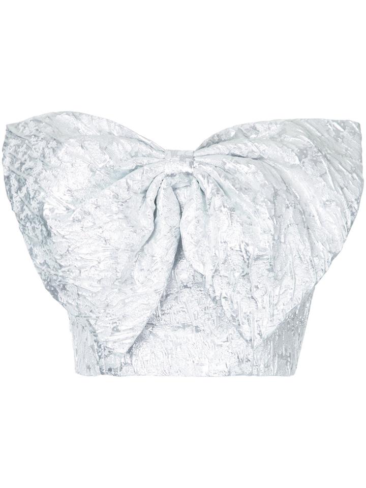 Bambah Slanted Bow Bustier - Metallic