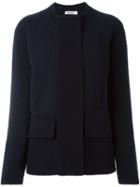 Jil Sander Flap Pockets Textured Jacket, Women's, Size: 38, Blue, Polyamide/wool/virgin Wool