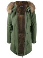Yves Salomon Fur Trim Parka, Men's, Size: 52, Green, Rabbit Fur/acrylic/polyester/racoon Fur