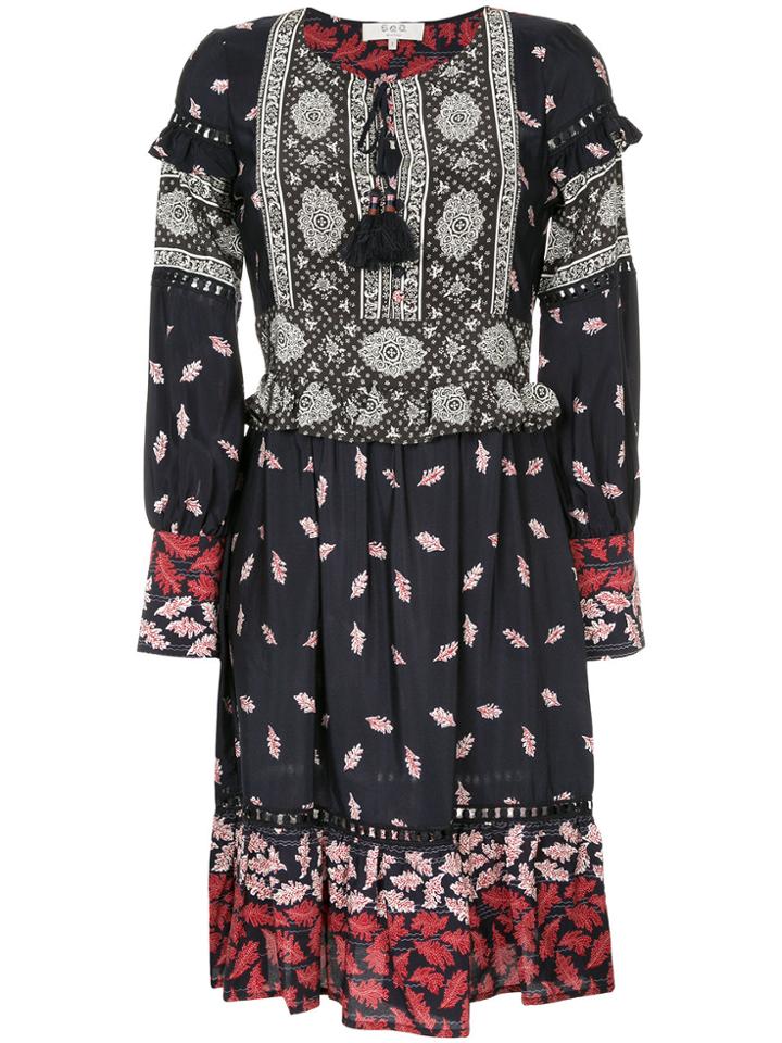 Sea Ruffle Tunic Dress - Black