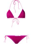 Oseree - Lumiere Bikini Set - Women - Polyamide/polyester/spandex/elastane - L, Pink/purple, Polyamide/polyester/spandex/elastane