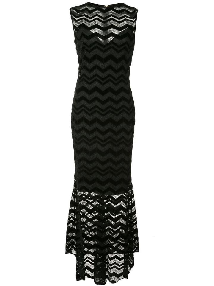 Christian Siriano Zigzag Panel Dress - Black