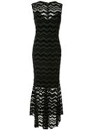 Christian Siriano Zigzag Panel Dress - Black