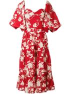 Johanna Ortiz Floral Midi Dress - Red