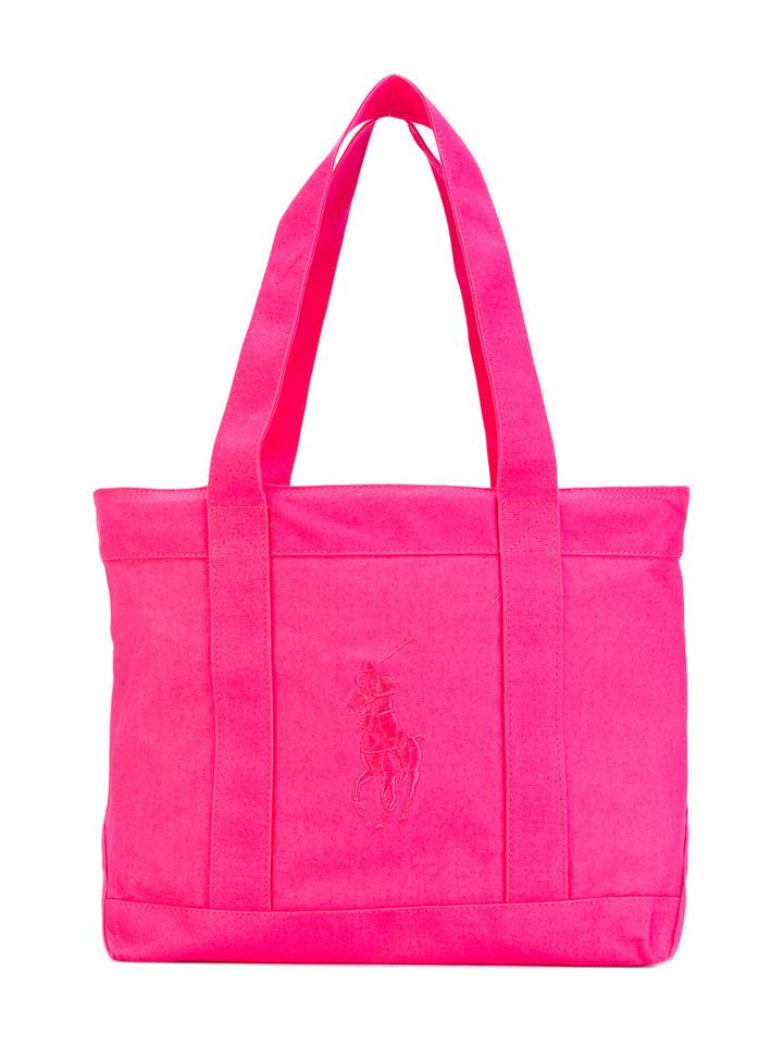 Ralph Lauren Kids - Logo Beach Tote Bag - Kids - Cotton - One Size, Pink/purple