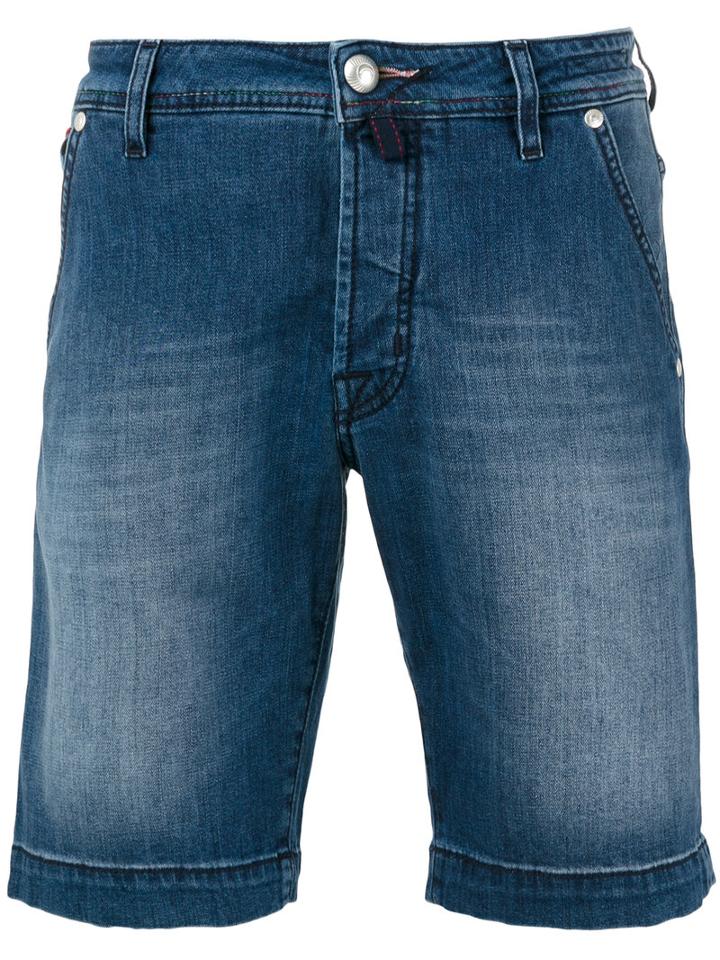 Jacob Cohen - Contrast Stitch Shorts - Men - Cotton/spandex/elastane - 38/34, Blue, Cotton/spandex/elastane