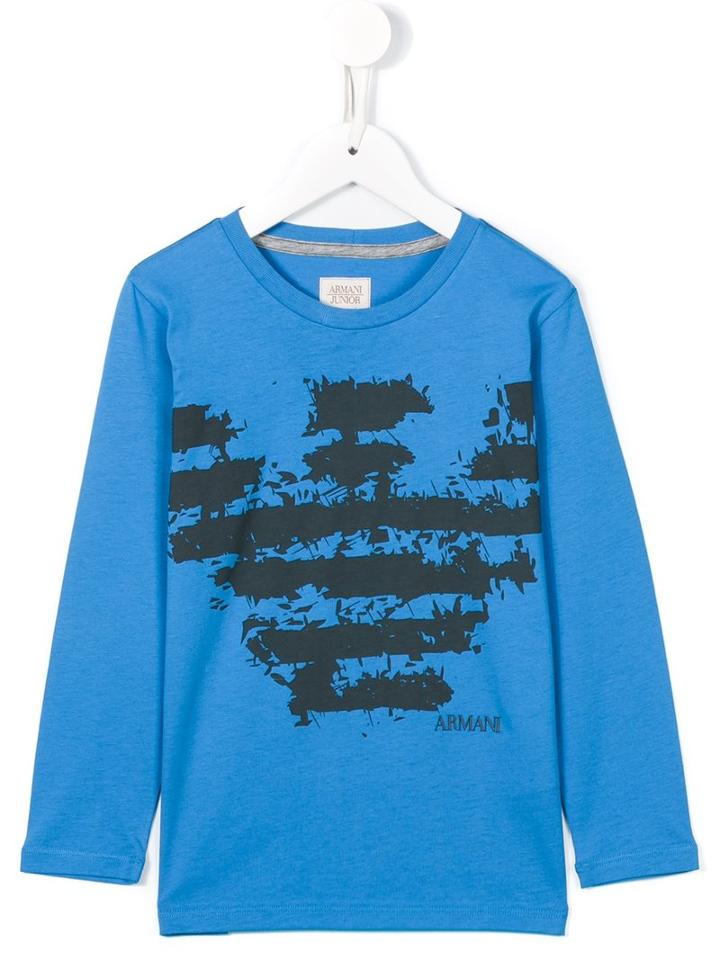 Armani Junior Logo Print T-shirt, Boy's, Size: 12 Yrs, Blue