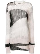 Mcq By Alexander Mcqueen Eyewear Open Knit Distressed Jumper - White
