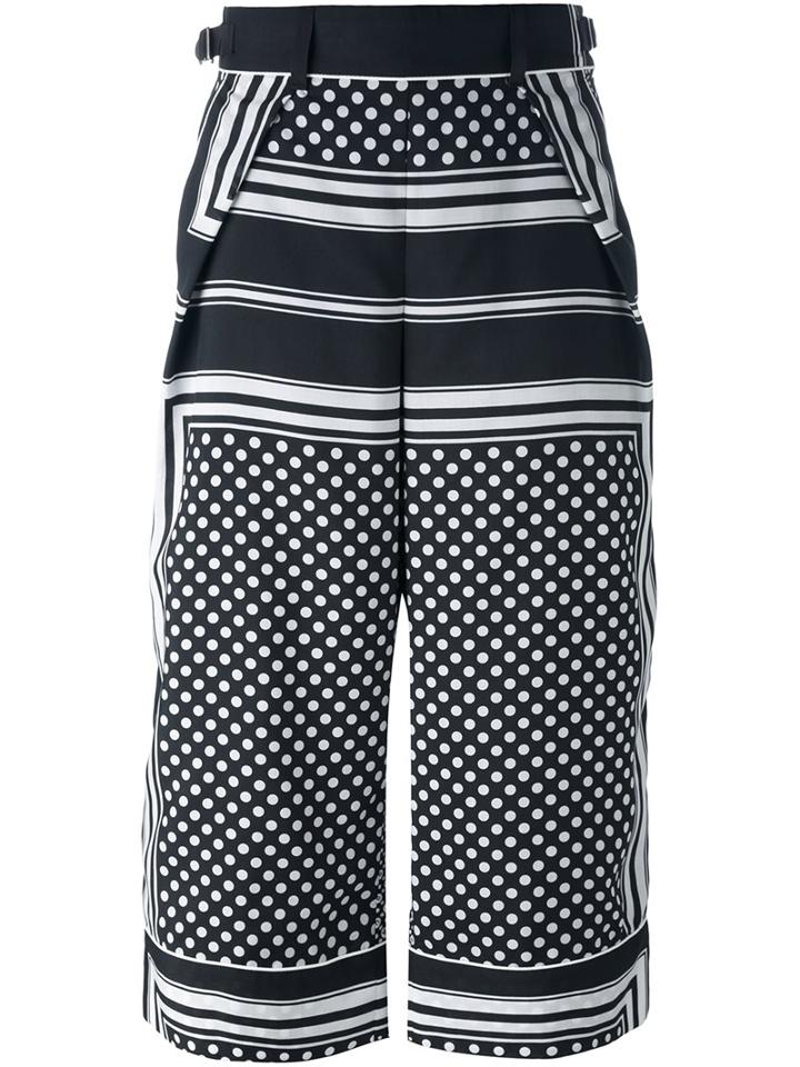 Sacai Stripe & Dot Print Culottes