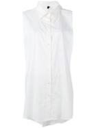 Unravel Project Sleeveless Boyfriend Shirt, Women's, Size: 36, White, Cotton/silk