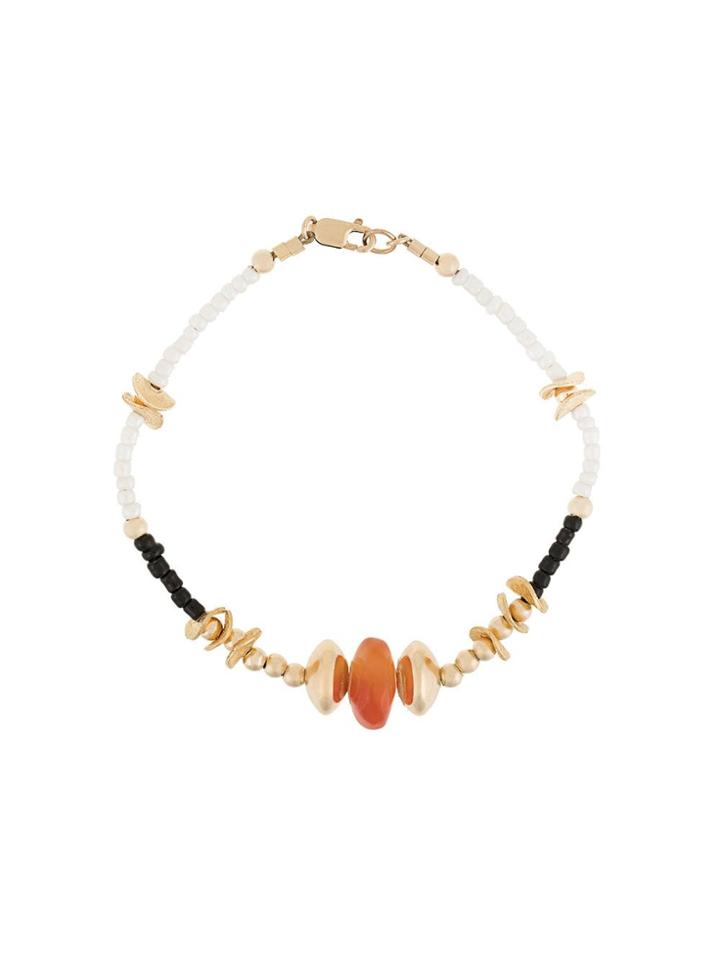 Petite Grand Beaded Carnelian Bracelet - Metallic