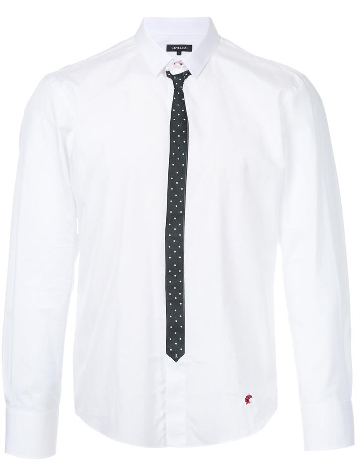 Loveless - Tie Print Shirt - Men - Cotton - 1, White, Cotton