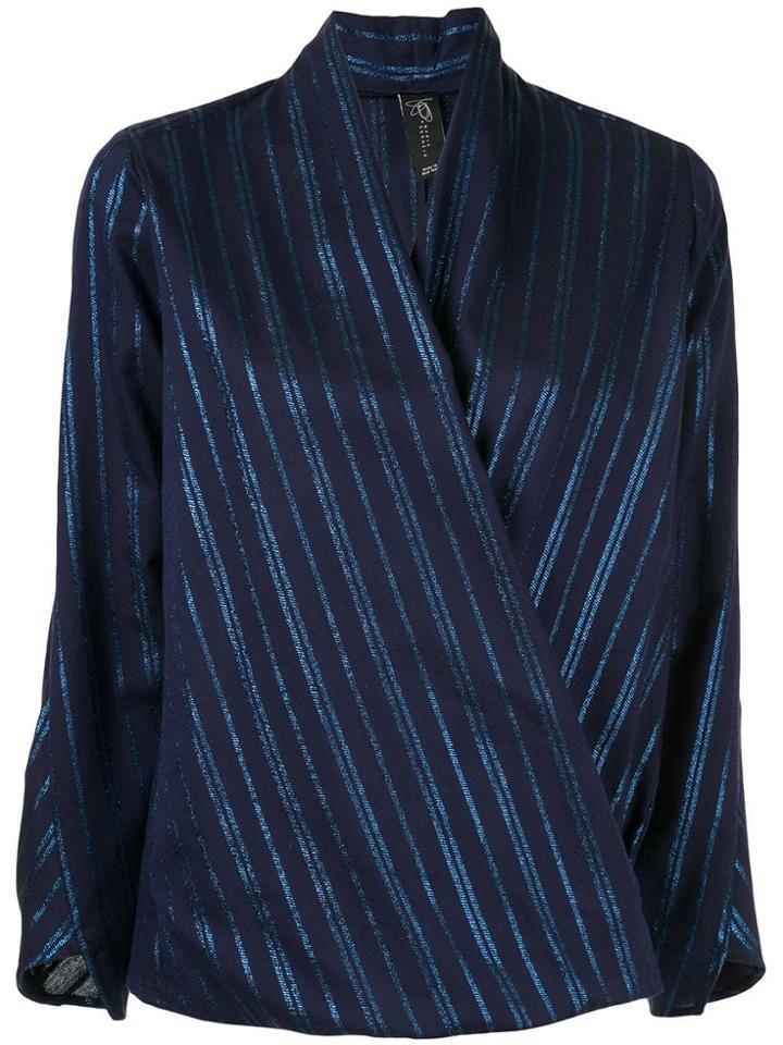 Zero + Maria Cornejo Wrap Front Blouse - Blue