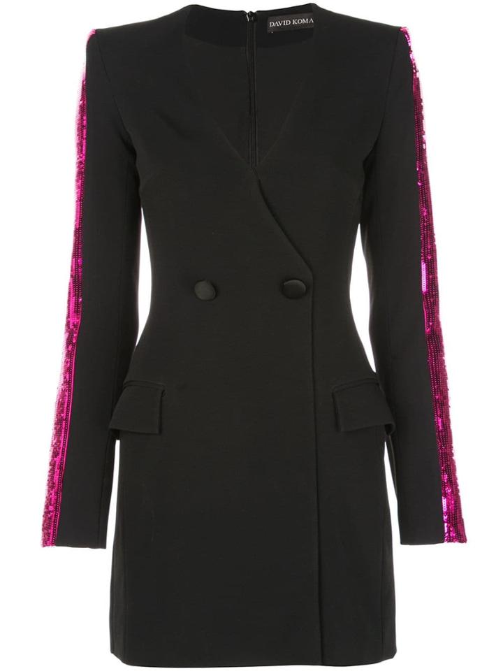 David Koma Sequin Blazer Dress - Black