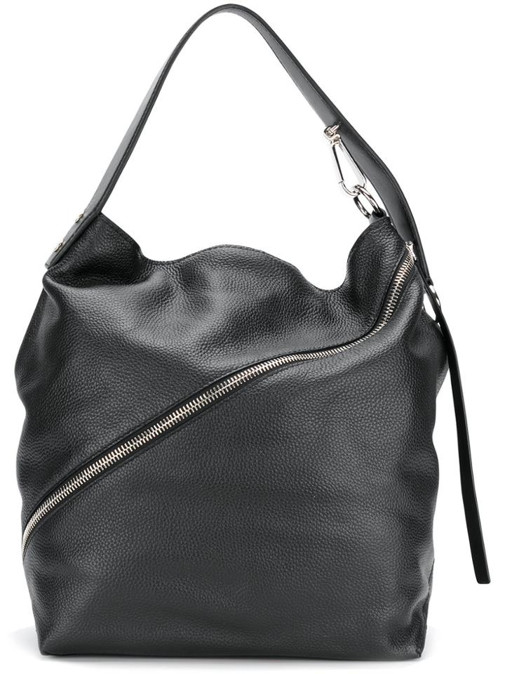 Proenza Schouler Medium Pebbled Leather Zip Hobo - Black