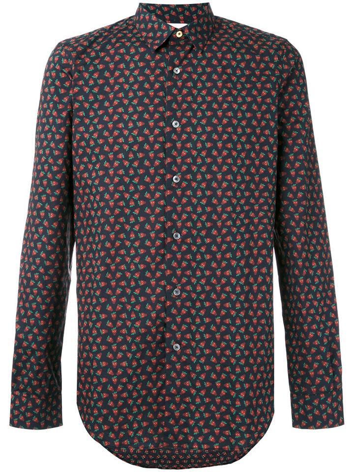 Paul Smith - Strawberry Print Shirt - Men - Cotton - M, Blue, Cotton