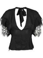 Kiki De Montparnasse Silk And Lace Top - Black