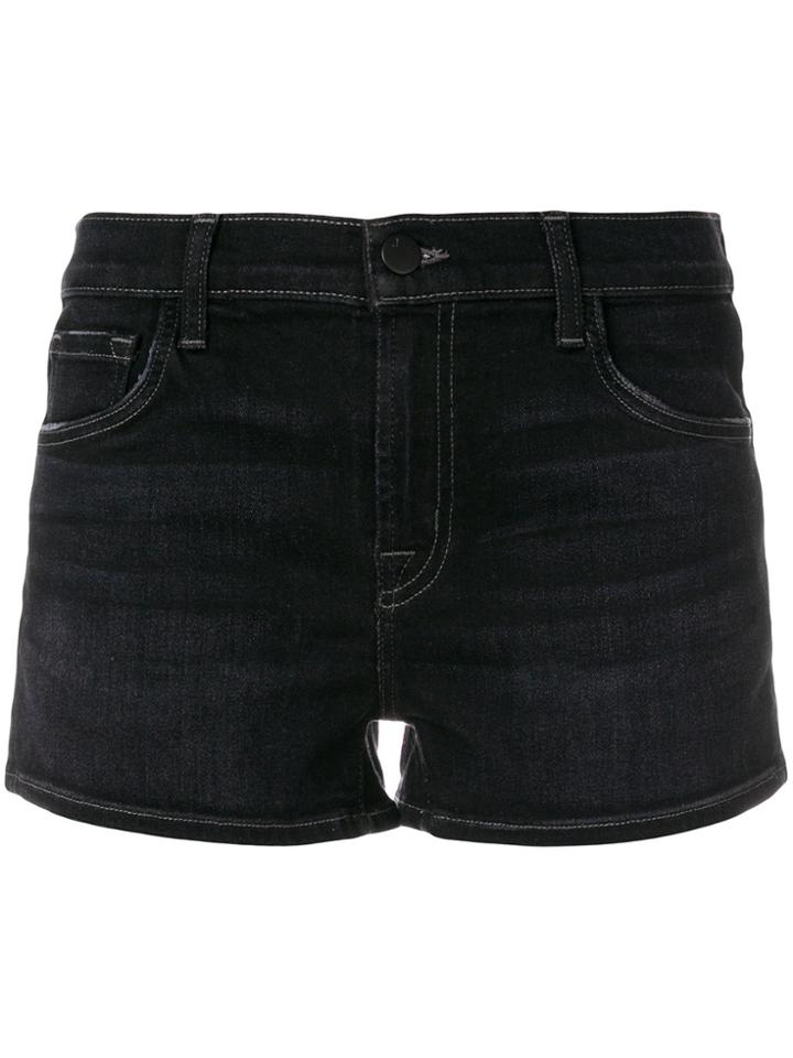 J Brand Faded Short Shorts - Black