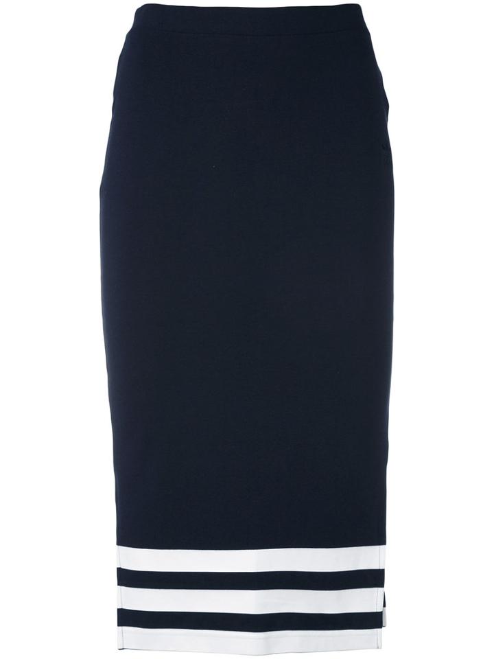 Adidas - Three Stripe Midi Skirt - Women - Cotton/spandex/elastane - 36, Blue, Cotton/spandex/elastane