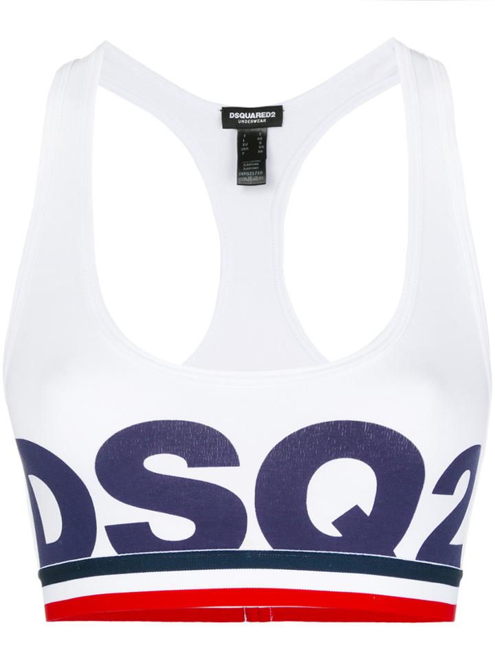 Dsquared2 Logo Print Bra - White