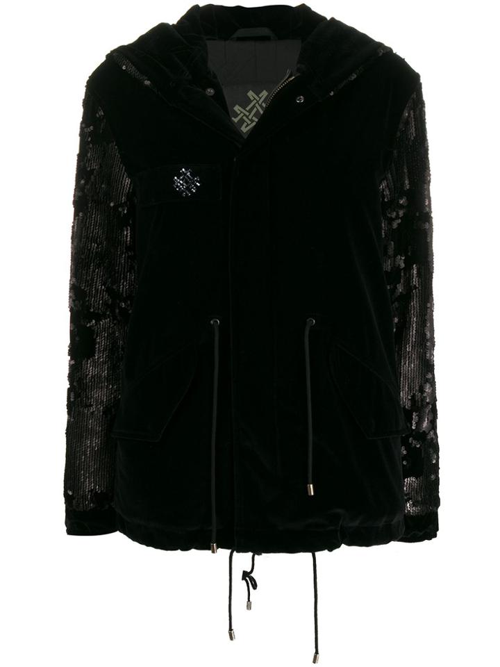 Mr & Mrs Italy Drawstring-waist Hooded Jacket - Black