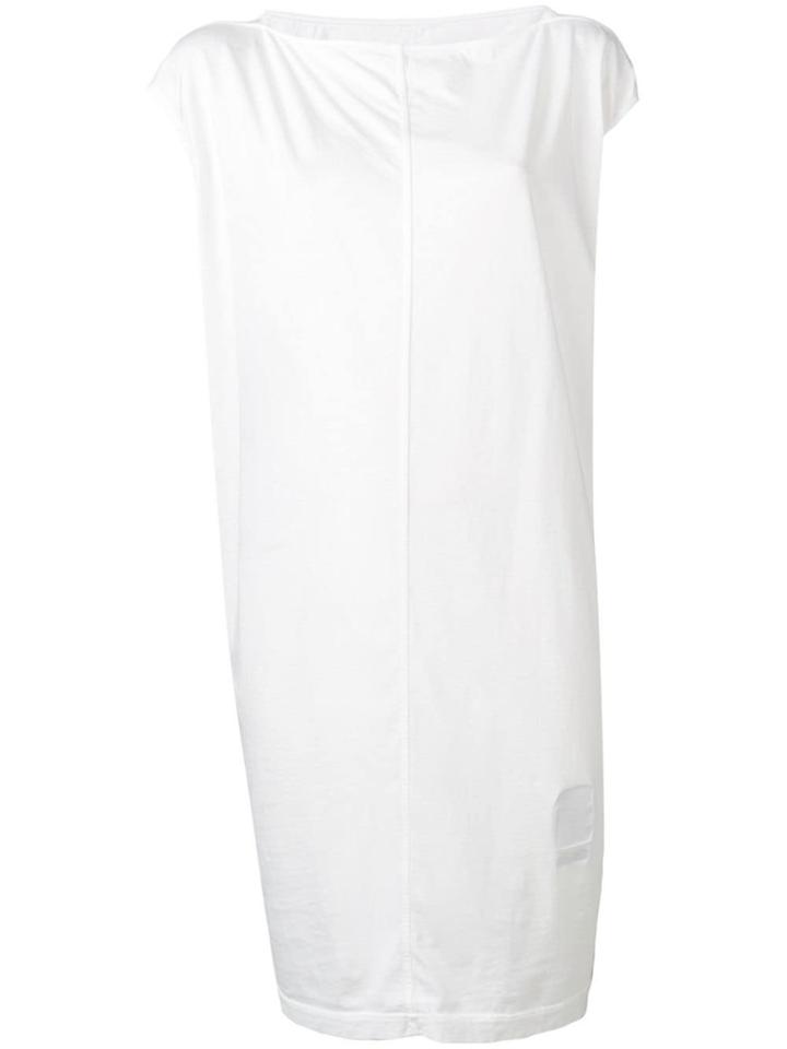 Rick Owens Drkshdw Boat Neck Jersey Dress - White