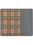 Burberry Small Scale Check And Leather Bifold Wallet - Yellow & Orange