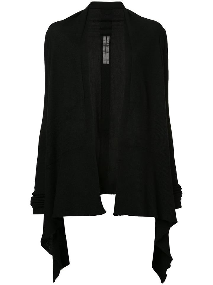 Rick Owens Draped Cardigan, Women's, Size: Xl, Black, Cashmere