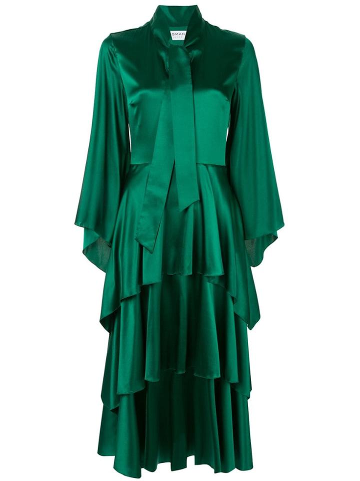 Osman Hendra Ruffled Dress - Green