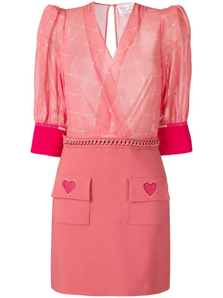 Elisabetta Franchi Logo Print Panel Dress - Pink