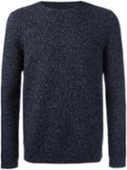 Folk Flecked Jumper, Men's, Size: Large, Blue, Cotton/polyester/wool/nylon