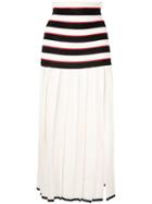 Sonia Rykiel Pleated Striped Skirt - White