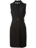 Mcq Alexander Mcqueen Belted Sleeveless Coat, Women's, Size: 42, Black, Viscose/polyamide/polyester