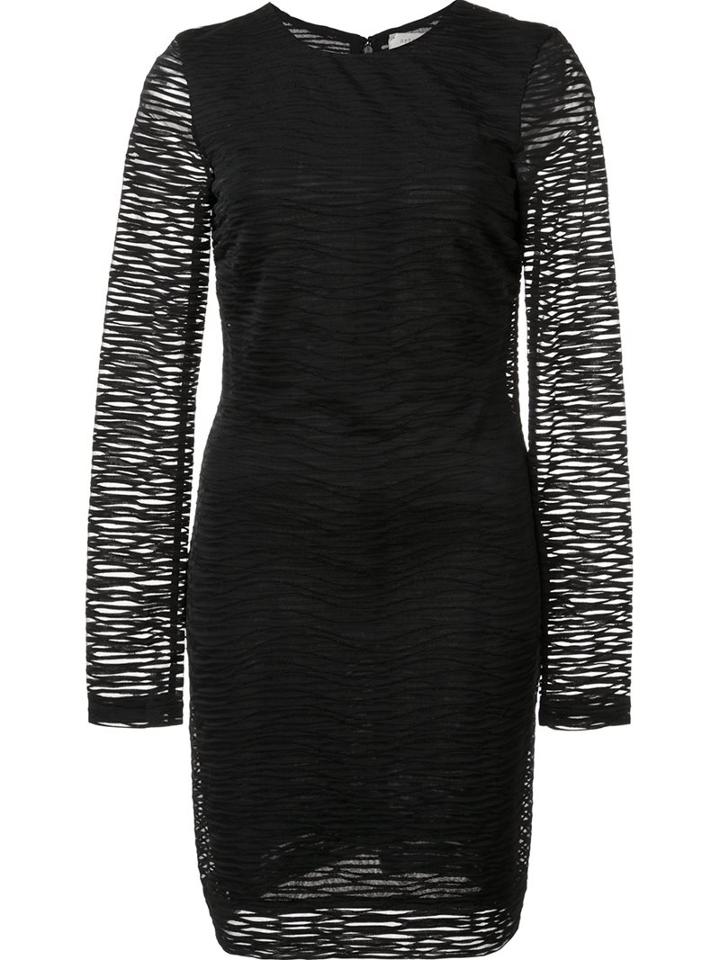 Nicole Miller Sheer Sleeve Stretch Dress