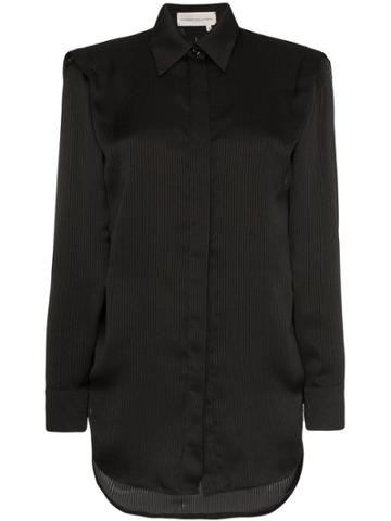Aleksandre Akhalkatsishvili Sheer Stripe Button-down Shirt - Black