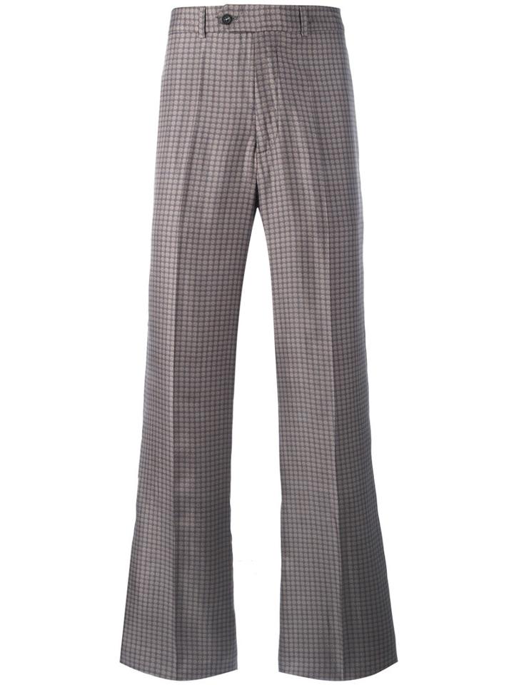 Di Liborio Flared Wide-leg Trousers, Men's, Size: 46, Brown, Silk/cotton