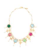 Chanel Pre-owned 1995 Ss Stone Embellished Cc Necklace - Gold