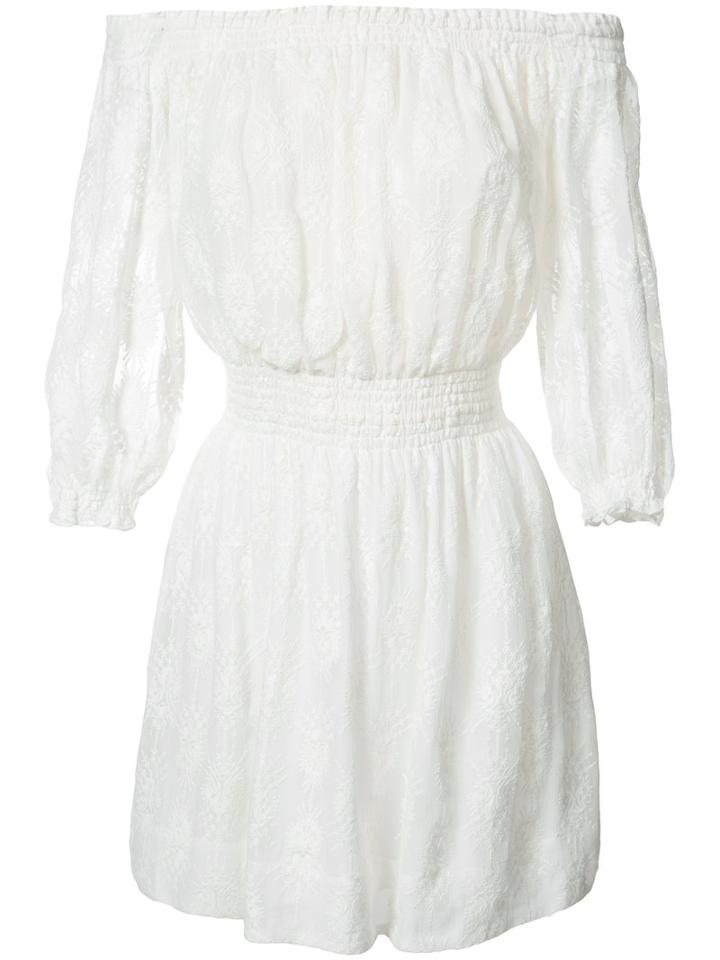 Rebecca Taylor - Off Shoulder Dress - Women - Silk/cotton - 10, White, Silk/cotton
