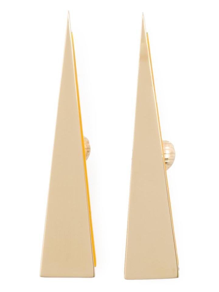 Sylvio Giardina Shard Clip-on Earrings, Women's, Metallic, Plexiglass/brass
