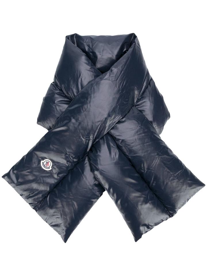 Moncler Wide Puffer Scarf - Blue
