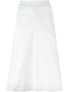 T By Alexander Wang A-line Midi Skirt, Women's, Size: 6, White, Cotton/spandex/elastane/polyester