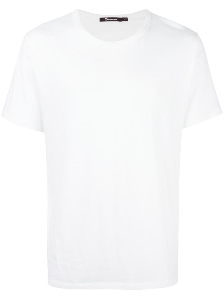T By Alexander Wang Round Neck T-shirt, Men's, Size: Large, White, Cotton