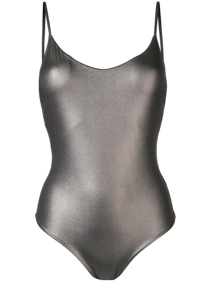 Fisico Metallic Sheen Swimsuit - Silver