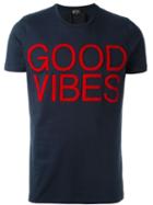 No21 Good Vibes Appliqué T-shirt, Men's, Size: L, Blue, Cotton