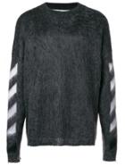 Off-white Textured Logo Sweater - Grey