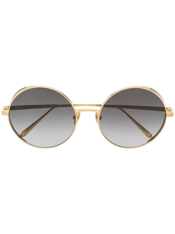 Linda Farrow Round Frame Sunglasses - Gold